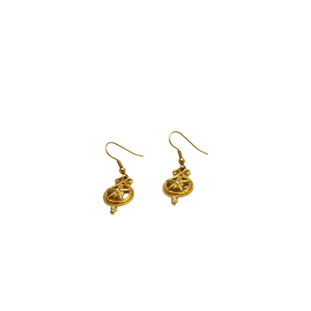 Avon Gold Tone Star French Wire Earrings